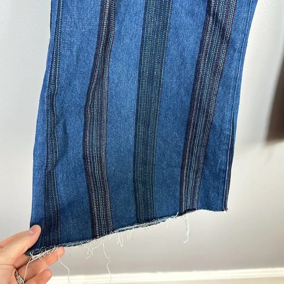 Cider High Waisted Retro Striped Flare Jeans Women’s Size Small - Picture 8 of 11